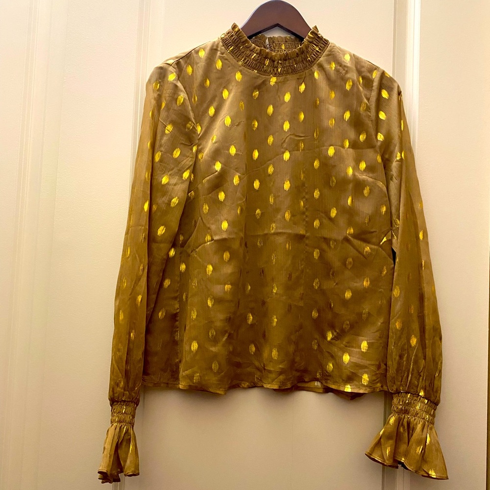 Full sleeve shimmering gold blouse/ top.